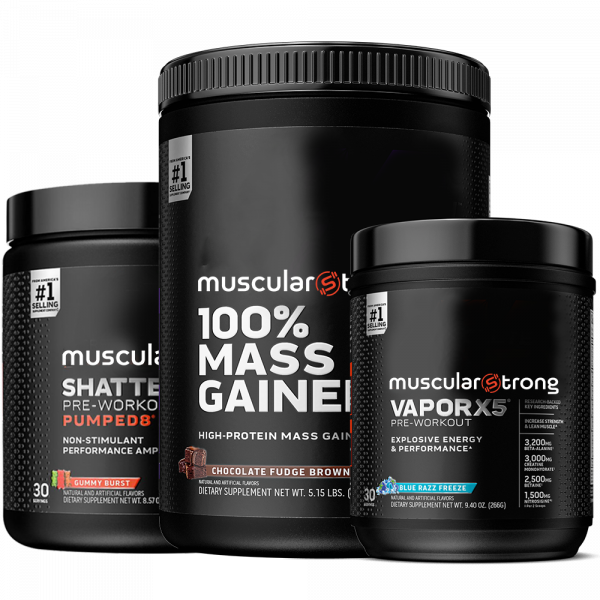 Pre-Post Workout + Protein Supplement Combo 1 – Muscular Strong